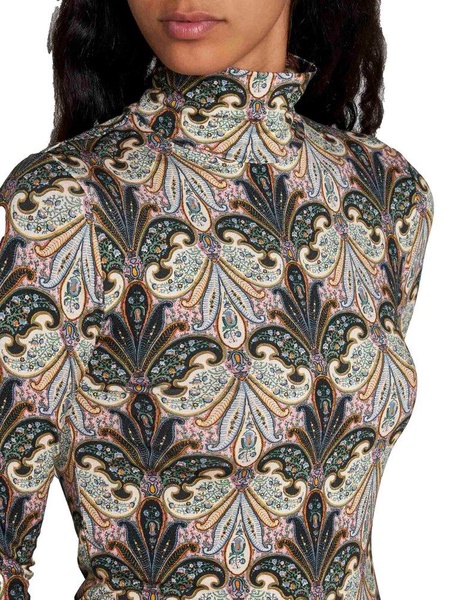 Etro Paisley Printed Polo Neck Jumper