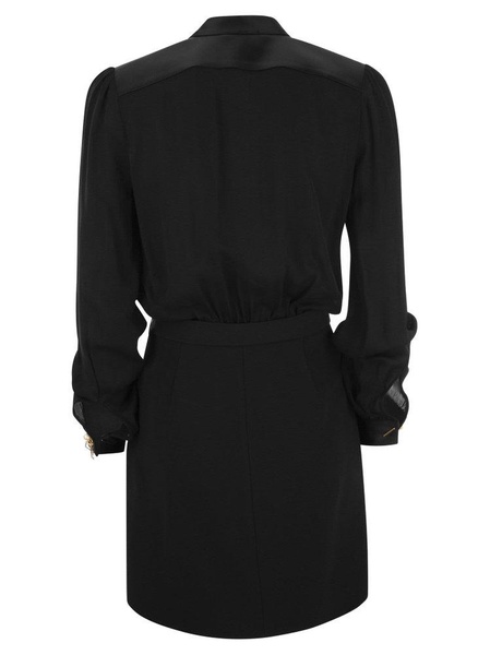 Elisabetta Franchi Logo Detailed Long Sleeved Dress