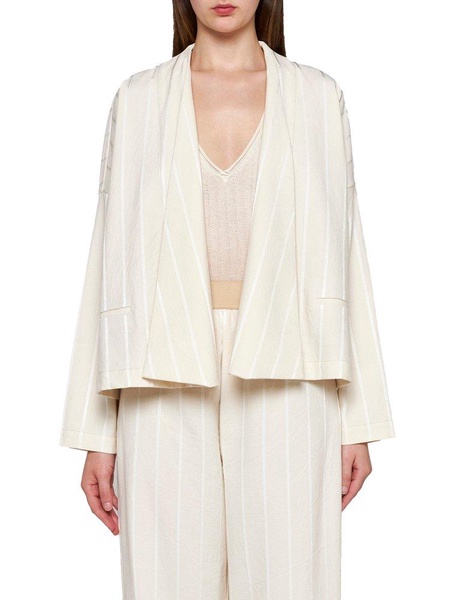 Uma Wang Striped Long-Sleeved Coat