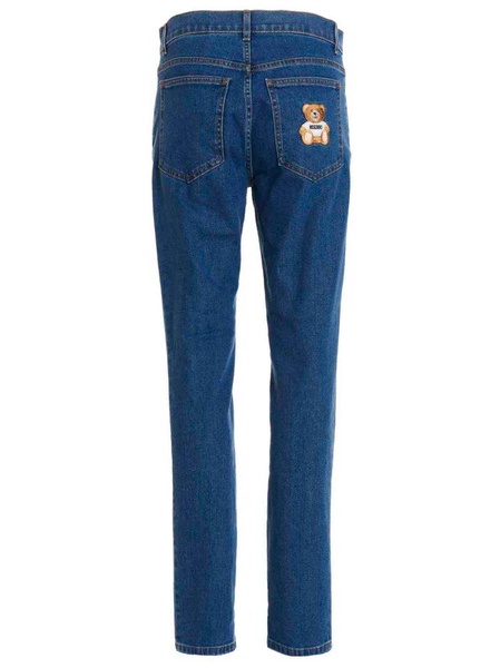 Moschino Teddy Embroidered Straight Leg Jeans