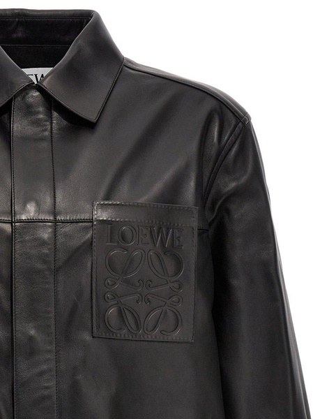 Loewe Logo-Embossed Leather Jacket