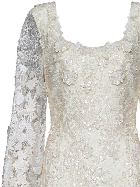 Elie Saab Sequin-Embellished Square Neck Mini Dress