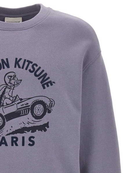 Maison Kitsuné Racing Fox Printed Crewneck Sweatshirt