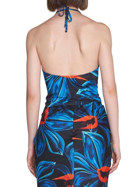 Louisa Ballou Printed High Neck Halter Top