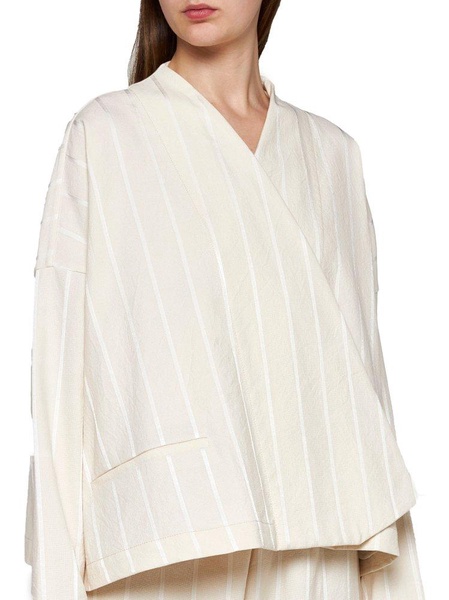 Uma Wang Striped Long-Sleeved Coat