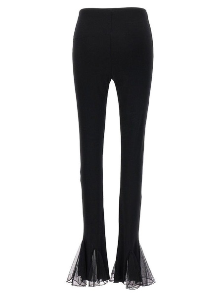 Nensi Dojaka High-Waist Tulle-Detailed Flared Trousers