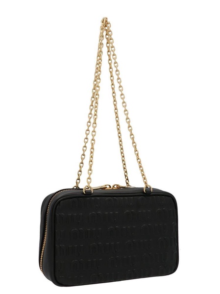 Miu Miu Allover Logo Zipped Shoulder Bag