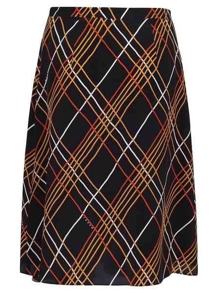 Marni Grid Patterned Draped Midi Skirt