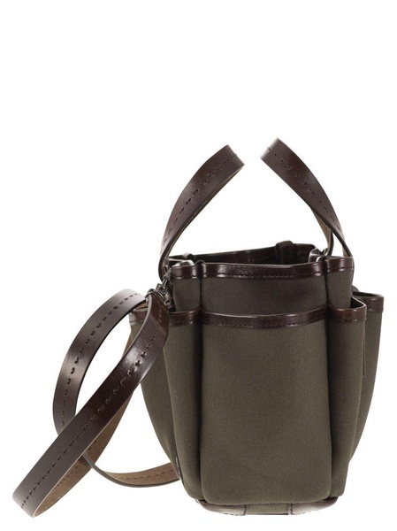 Max Mara Gardenca Basxs Giardiniera Mini Canvas And Leather Tote Bag