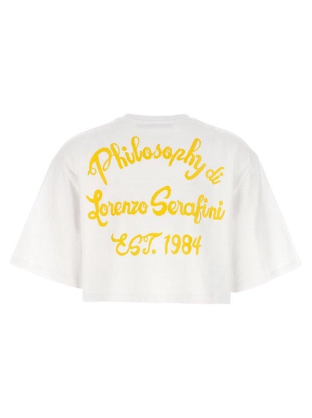 Philosophy Di Lorenzo Serafini Logo Printed Cropped T-Shirt