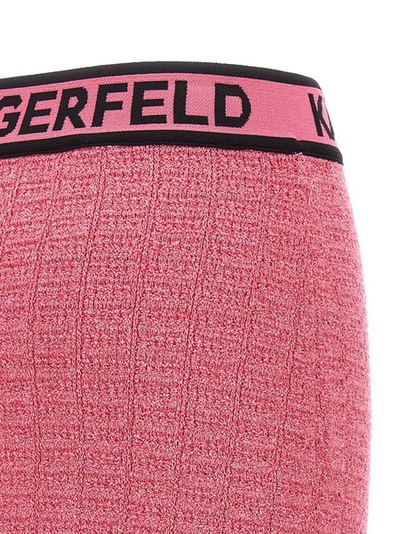 Karl Lagerfeld Logo Waistband High Waist Skirt