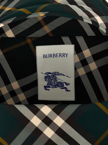 Burberry Shield Checkered Woven Zipped Backpack