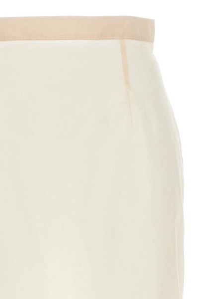 Maison Margiela High Waisted Semi Sheer Midi Skirt