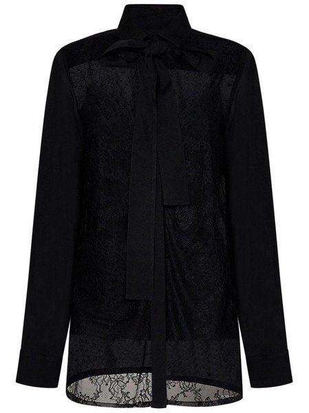 Elie Saab Pussy-Bow Straight Hem Blouse