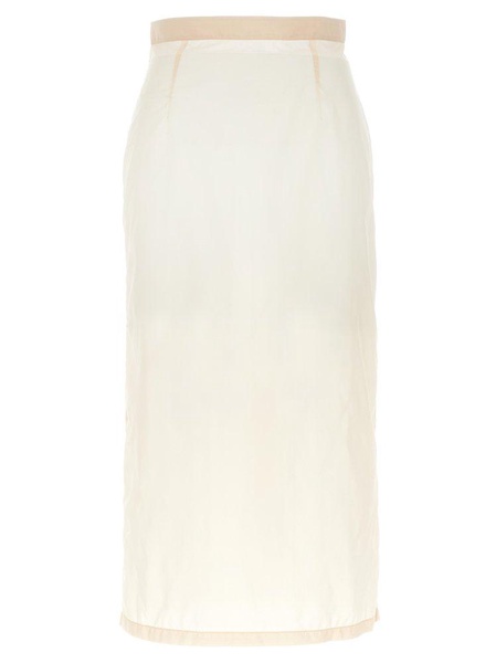 Maison Margiela High Waisted Semi Sheer Midi Skirt