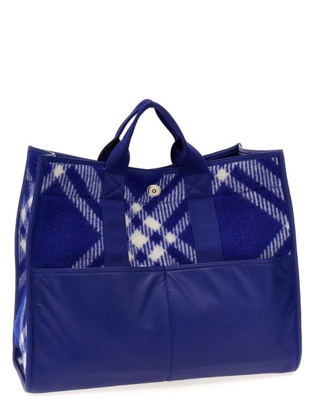 Burberry Check-Pattern Top Handle Bag