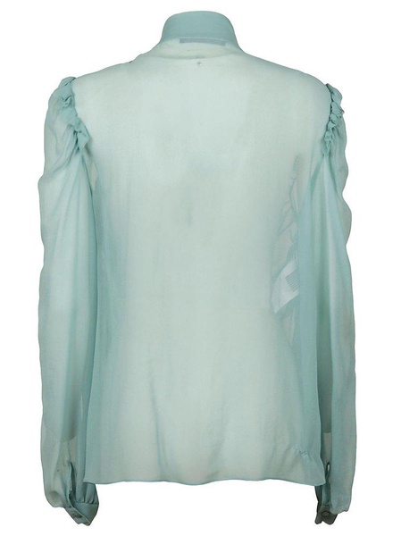 Alberta Ferretti Bow Embellished Ruffled Shirt