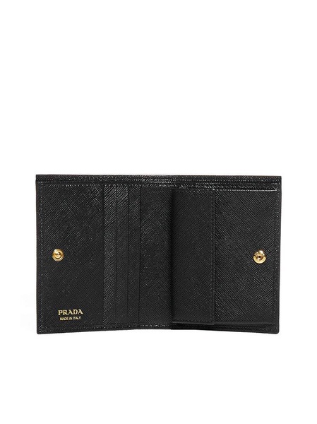 Saffiano Logo Plaque Small Wallet