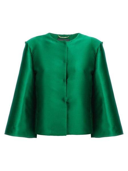 Alberta Ferretti Mikado Crewneck Jacket