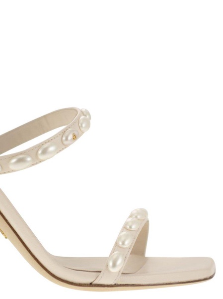 Stuart Weitzman Embellished Pearlita Sandals