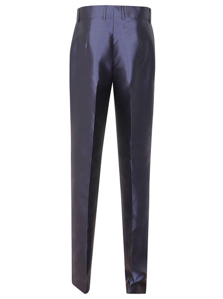 Alberta Ferretti Mikado Mid-Rise Satin Tailored Trousers