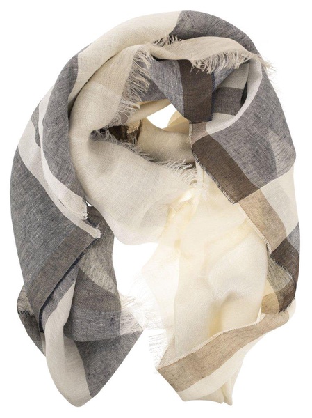 Peserico Linen, Viscose And Lurex Blend Bob Scarf