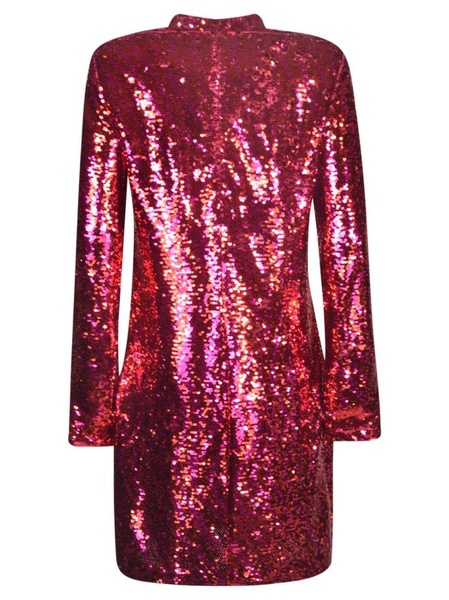 Chiara Ferragni Sequin Coated Long-Sleeved Dress