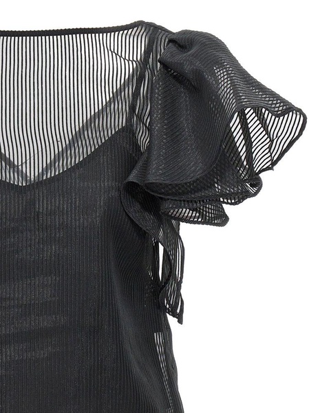 Karl Lagerfeld Ruffled-Trim Straight Hem Blouse