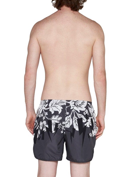 Neil Barrett Graphic Printed Elastic Waist Swim Shorts