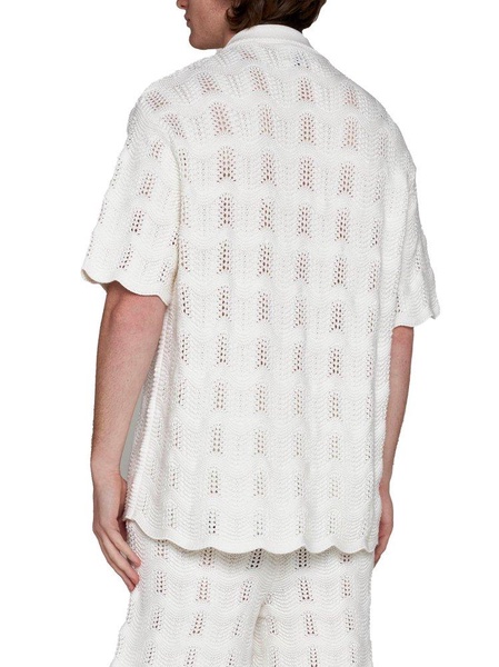 Casablanca Short-Sleeved Crochet Knitted Shirt