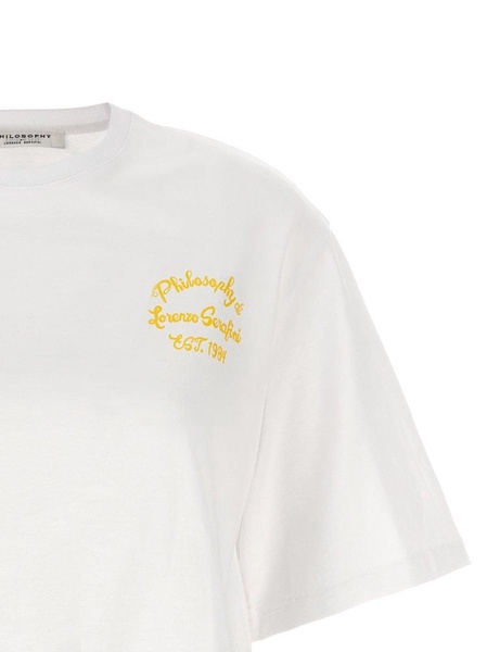 Philosophy Di Lorenzo Serafini Logo Printed Cropped T-Shirt