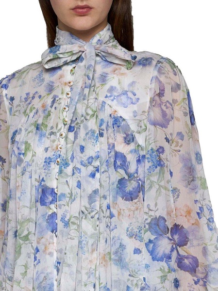 Zimmermann Natura Floral-Printed Long-Sleeved Blouse