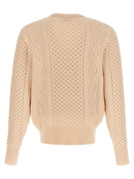 Bally Logo Embroidered Cable Knit Jumper