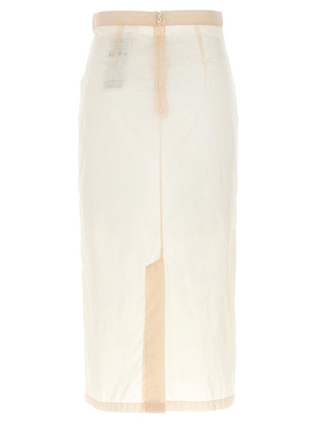 Maison Margiela High Waisted Semi Sheer Midi Skirt