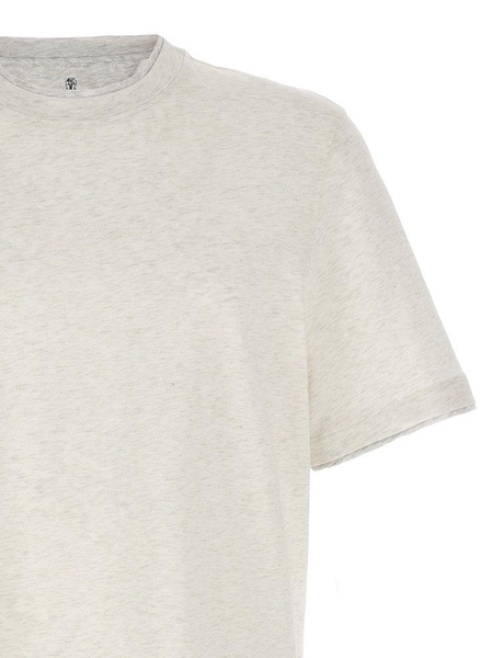 Brunello Cucinelli Logo-Embroidered Crewneck T-Shirt