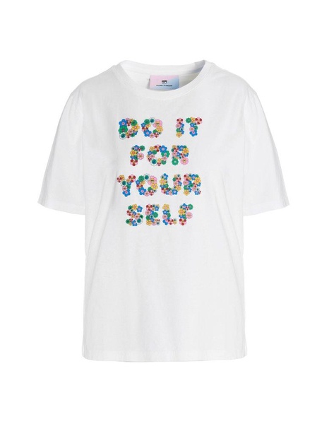 Chiara Ferragni Slogan Printed Straight-Hem T-Shirt