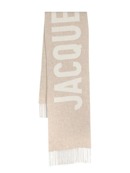 Jacquemus Logo Jacquard Fringed Edge Scarf