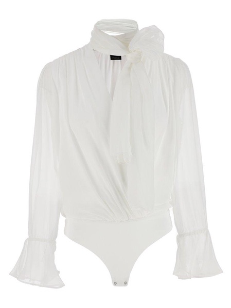 Pinko Long-Sleeved V-Neck Bodysuit