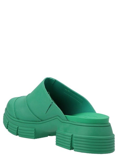 Ganni City Round Toe Slip-On Mules