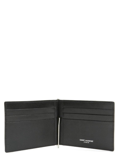 Saint Laurent "Cassandre" Bi-Fold Leather Wallet