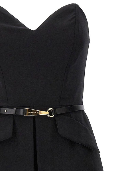 Elisabetta Franchi Strapless Belted Jumpsuit