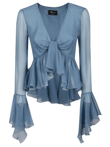 Blumarine Ruffled Long-Sleeve Top