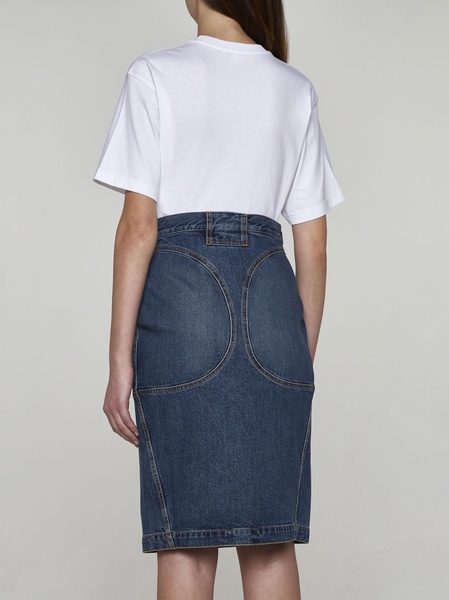 denim midi skirt in seven