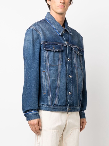 zip-embellishment denim jacket