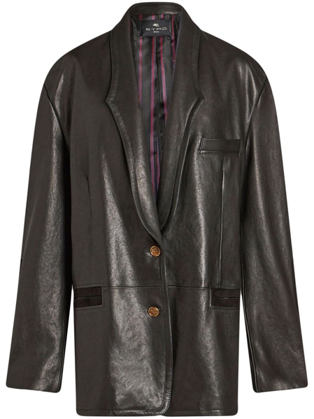 suede-trim leather jacket 