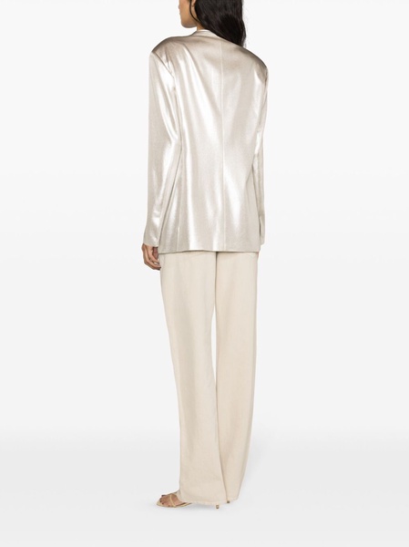 shawl-lapels metallic blazer