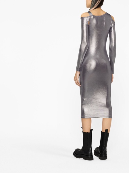 metallic cut-out dress