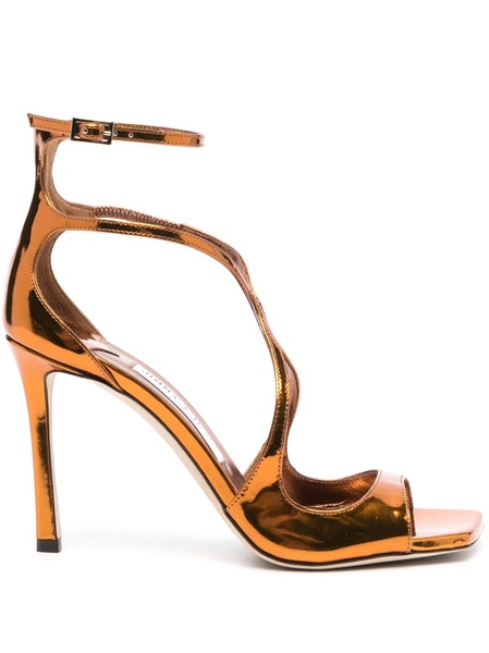 Azia 95mm metallic-effect sandals