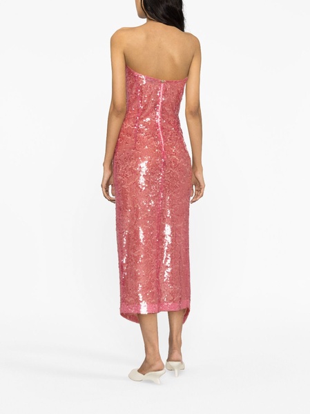 sequinned bustier midi dress