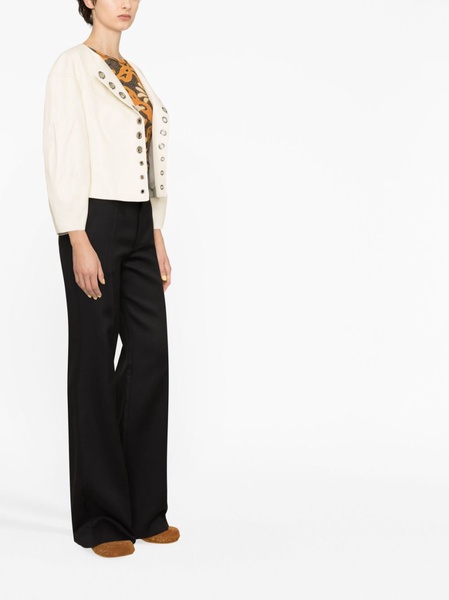 flared silk trousers